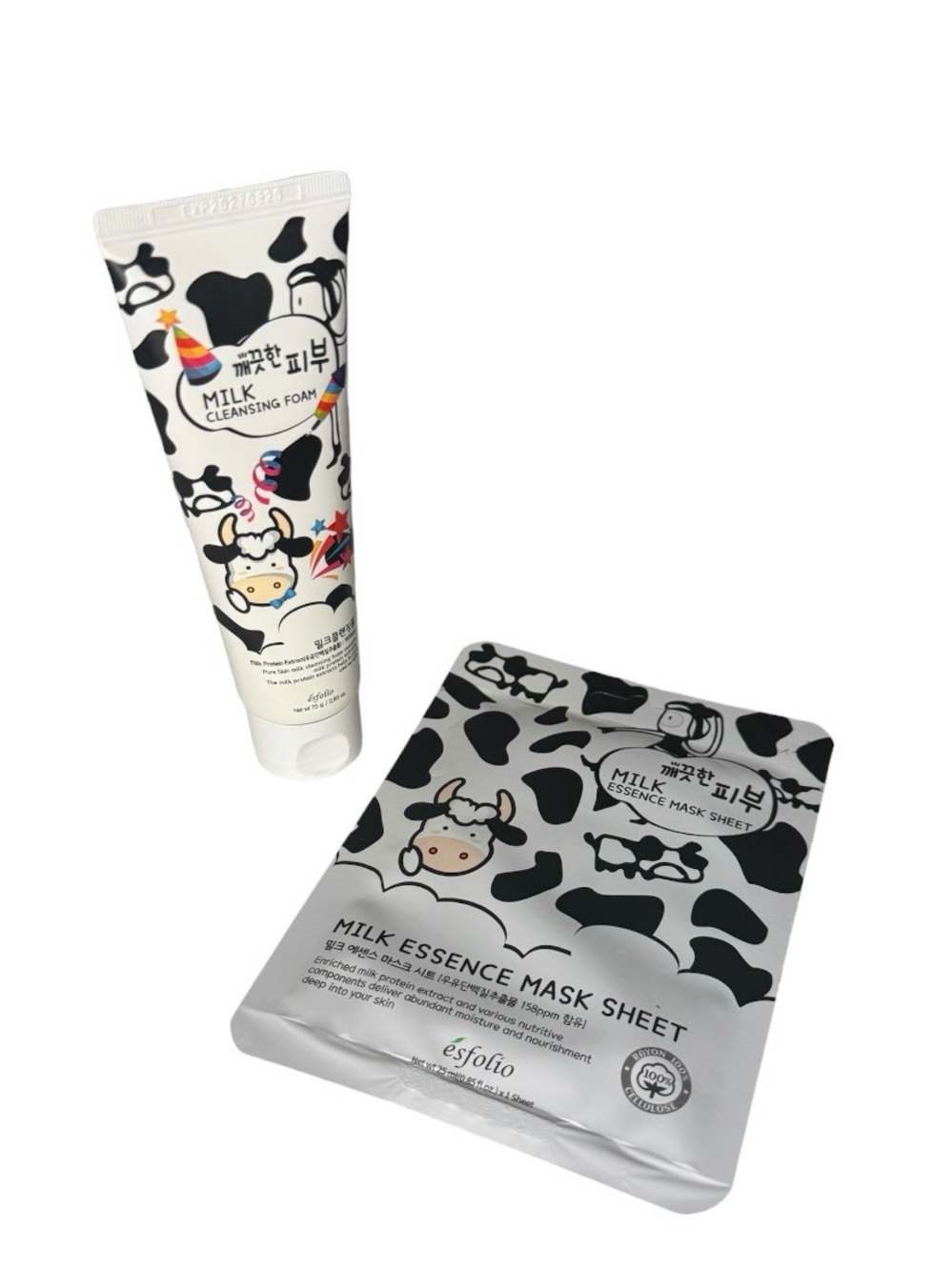 Esfolio Milk Cleansing Foam face wash
& Milk Essence Mask Sheet